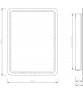 600 x 450mm Back-lit LED Bathroom Mirror with Demister Shaver Socket and Motion Sensor 230V IP44 19W-2