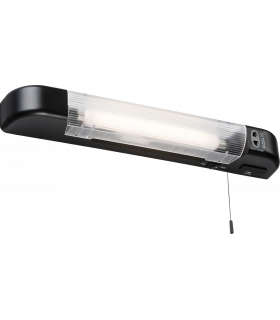 LED Shaver Light with Dual USB Charger - Matt Black 230V IP20 6W-1