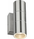 GU10 Up and Down Wall Light with Photocell Sensor - Brushed Chrome 230V IP54 2x20W-1