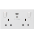 13A 2G Switched socket with outboard rockers and dual USB (A+C) 5V DC 4.8A shared 230V IP20-1