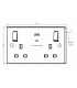 13A 2G Switched socket with outboard rockers and dual USB (A+C) 5V DC 4.8A shared 230V IP20-2