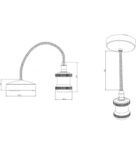 6" E27 Vintage Pendant Set - Anthracite 230V IP20 80W-2