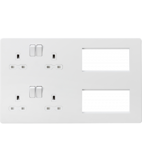 Screwless Combination Plate - Matt White 230V IP20-1