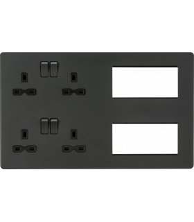Screwless Combination Plate - Anthracite 230V IP20-1