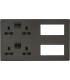 Screwless Combination Plate - Smoked Bronze 230V IP20-1