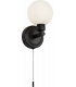 G9 Single Wall light with Round Frosted Glass - Matt Black 230V IP44 25W-1