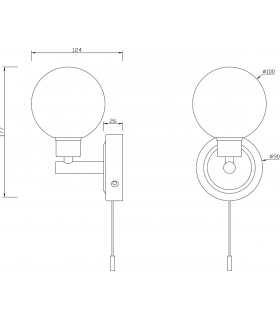 G9 Single Wall light with Round Frosted Glass - Matt Black 230V IP44 25W-2