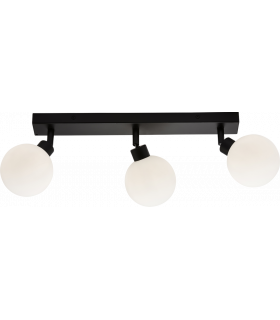G9 Triple Bar Spotlight with Round Frosted Glass - Matt Black 230V IP44 25W-1