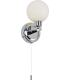 G9 Single Wall light with Round Frosted Glass - Chrome 230V IP44 25W-1