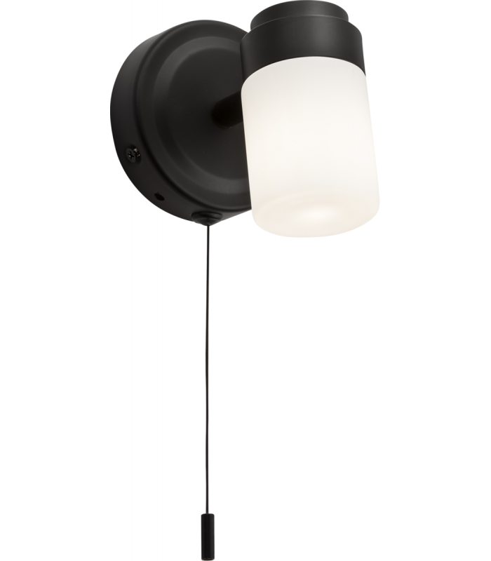 G9 Single Spotlight with Frosted Glass - Matt Black 230V IP44 25W-1