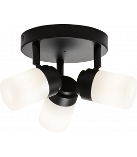 G9 Triple Spotlight with Frosted Glass - Matt Black 230V IP44 25W-1