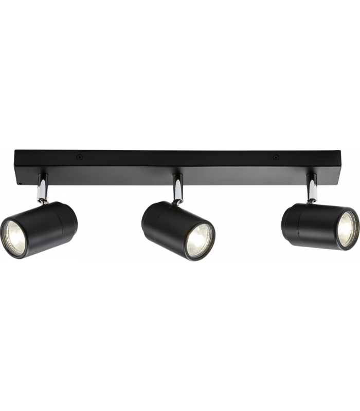 GU10 Triple Bar Spotlight - Matt Black 230V IP44 20W-1
