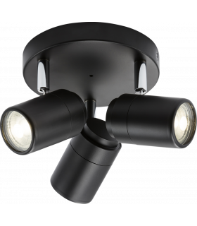 GU10 Triple Spotlight - Matt Black 230V IP44 20W-1