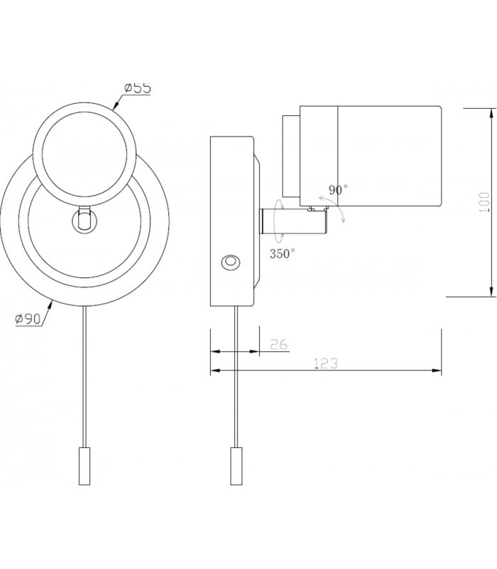 GU10 Single Spotlight - Matt White 230V IP44 20W-2