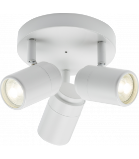 GU10 Triple Spotlight - Matt White 230V IP44 20W-1