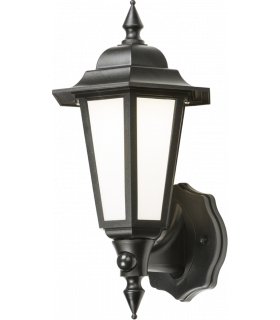 LED Wall Lantern with Daylight Sensor - Black 230V IP54 8W-1