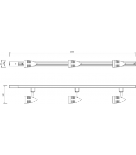 TRKSP4 1 Metre Tracklight Kit - Black 230V IP20 3x50W-2
