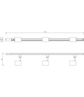 TRKSP8 1 Metre Tracklight Kit - Brushed Chrome 230V IP20 3x40W-2