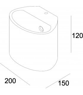G9 Curved Up and Down Plaster Wall Light 200mm 230V IP20 40W-2