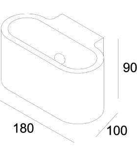 G9 Curved Up and Down Plaster Wall Light 180mm 230V IP20 40W-2