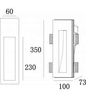GU10 Recessed Rectangular Plaster Wall Light 230V IP20 35W-2