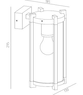 E27 Cylinder Outdoor Wall Light 230V IP54 15W-2