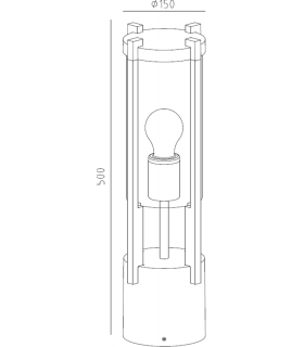 E27 Cylinder Outdoor Pedestal - 500mm 230V IP54 15W-2