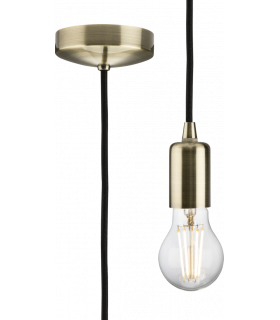 1.8m E27 Contemporary Pendant Set - Antique Brass 230V IP20 80W-1