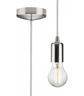 1.8m E27 Contemporary Pendant Set - Brushed Chrome 230V IP20 80W-1