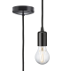 1.8m E27 Contemporary Pendant Set - Matt Black 230V IP20 80W-1