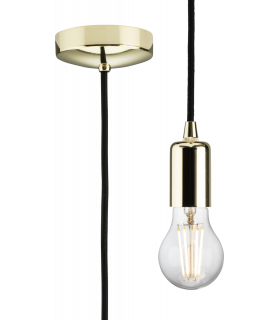 1.8m E27 Contemporary Pendant Set - Polished Brass 230V IP20 80W-1