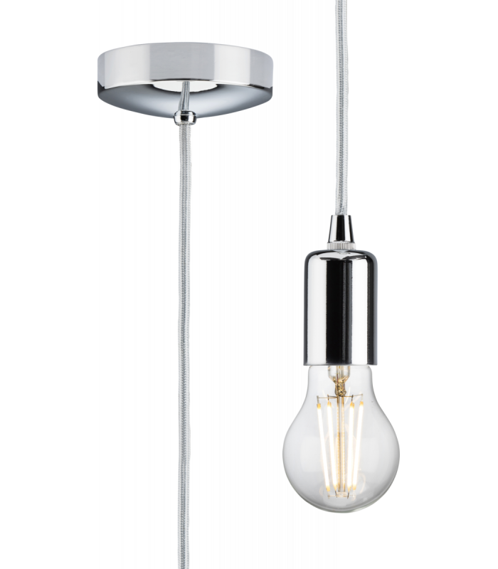 1.8m E27 Contemporary Pendant Set - Polished Chrome 230V IP20 80W-1