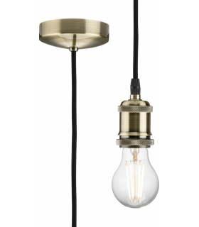 1.8m E27 Vintage Pendant Set - Antique Brass 230V IP20 80W-1