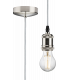 1.8m E27 Vintage Pendant Set - Brushed Chrome 230V IP20 80W-1