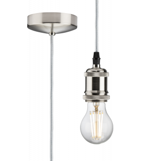 1.8m E27 Vintage Pendant Set - Brushed Chrome 230V IP20 80W-1