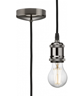 1.8m E27 Vintage Pendant Set - Black Nickel 230V IP20 80W-1