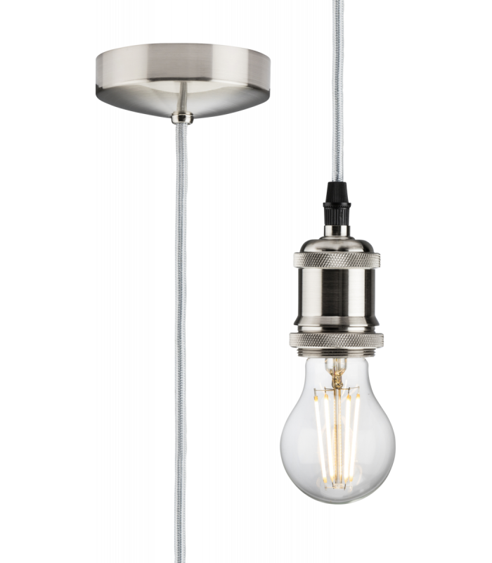 1.8m E27 Vintage Pendant Set - Polished Chrome 230V IP20 80W-1