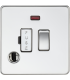 13A Switched Fused Spur with Neon and Flex Outlet - Polished Chrome 230V IP20-1