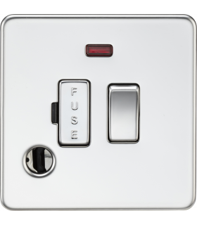 13A Switched Fused Spur with Neon and Flex Outlet - Polished Chrome 230V IP20-1