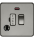 13A Switched Fused Spur with Neon and Flex Outlet - Black Nickel 230V IP20-1