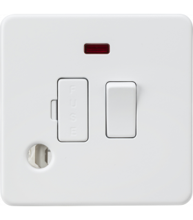 13A Switched Fused Spur with Neon and Flex Outlet - Matt White 230V IP20-1