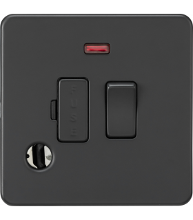 13A Switched Fused Spur with Neon and Flex Outlet - Anthracite 230V IP20-1