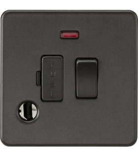 13A Switched Fused Spur with Neon and Flex Outlet - Smoked Bronze 230V IP20-1