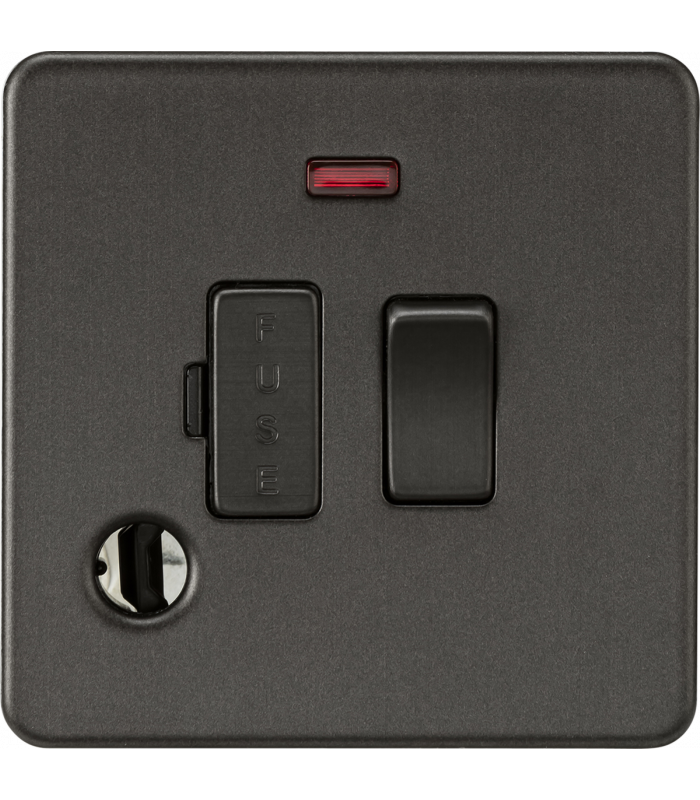 13A Switched Fused Spur with Neon and Flex Outlet - Smoked Bronze 230V IP20-1