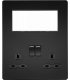 Screwless Small Multimedia Combination Plate - Matt Black 230V IP20-1