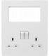 Screwless Small Multimedia Combination Plate - Matt White 230V IP20-1