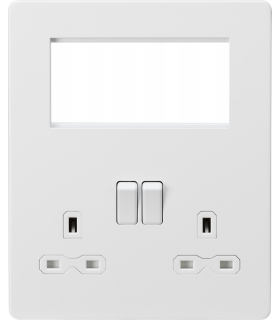 Screwless Small Multimedia Combination Plate - Matt White 230V IP20-1