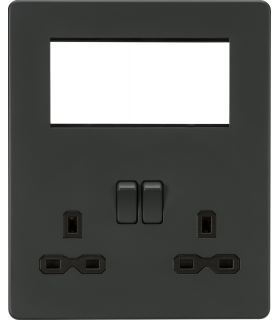 Screwless Small Multimedia Combination Plate - Anthracite 230V IP20-1