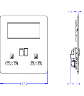 Screwless Small Multimedia Combination Plate - Anthracite 230V IP20-2