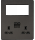 Screwless Small Multimedia Combination Plate - Smoked Bronze 230V IP20-1